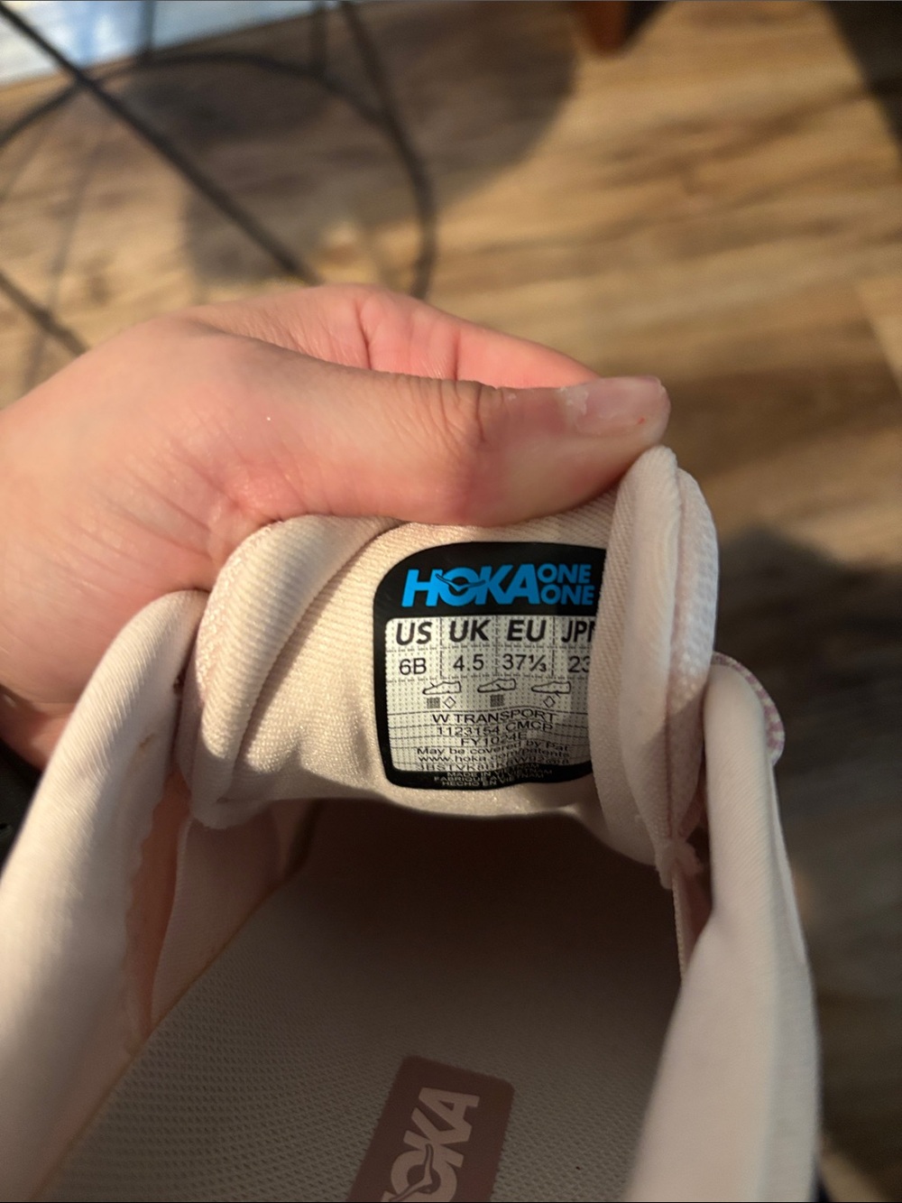Hoka Women's Pale Pink Trail Running Shoe with Cream Midsole - Picture 4 of 4